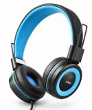 WiseQ One Kinderkoptelefoon met Draad – Koptelefoon Kinderen met Draad – Hoofdtelefoon met Kabel – Volumebegrenzer – Microfoon – Geluidsdempend – Zwart Blauw
