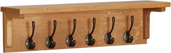 vidaXL Kapstok massief eikenhout 60x16x16 cm
