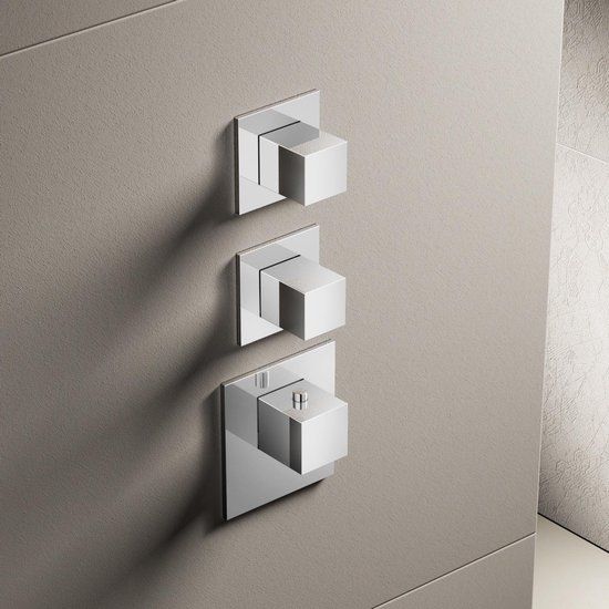 Hotbath Mate Afbouwdeel High Flow Vierkant Chroom