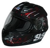 Protectwear Motorhelm FS-801, design 99R, zwart/rood, M