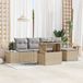 vidaXL Tuinbank Set Beige Polyrattan 4 Zitplaatsen