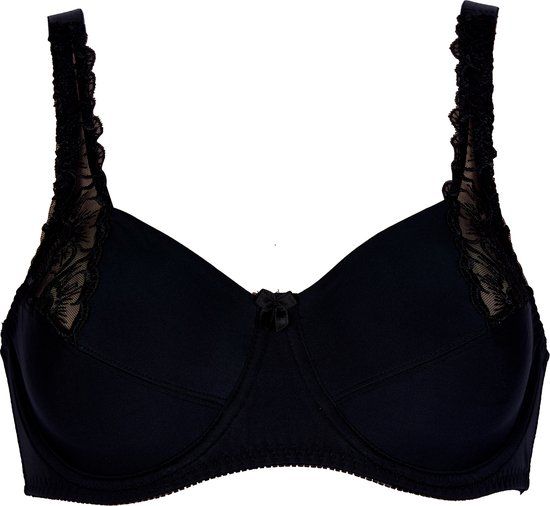 Elbrina EMBROIDERY Women's Bra - Black - 80B