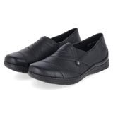48961-02 Rieker 48961 mocassin dames, zwart.