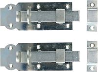 Deltafix schuifslot/hangslotschuif - 2x - 14 x 4.5cm - zilver verzinkt staal - deur - schutting - hek