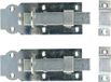 Deltafix schuifslot/hangslotschuif - 2x - 14 x 4.5cm - zilver verzinkt staal - deur - schutting - hek