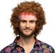 Boland Pruik Hippie Groove Bruin Krullen Halflang Mannen