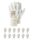 RS Soft TEC 11 Montagehandschoenen, versterkt geitenleer, maat 11, 12 paar, wit