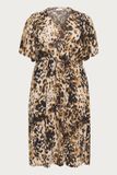 KAFFE Curve Ami Vrouwenrok Luipaardprint Polyester Kniehoogte Maat 42
