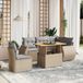 Maison Exclusive - Ensemble de meubles de jardin 6 pièces avec canapé et coussins, beige, en polyrotin