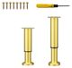 Omgoods – Set de 2 pieds de meuble réglables en métal, couleur : or