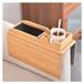 Merkloos Houten Bank Arm Tray met Afneembare Bekerhouder