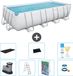 Bestway Rechthoekig Power Steel Zwembad - 549 x 274 x 122 - Grijs - Inclusief Pomp - Ladder - Afdekzeil - Solar Mat - Speelgoed - 8-delig