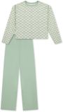 SCHIESSER Pyjama lang Geruit Pastelgroen Katoen Kinderen Maat 152