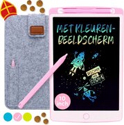 Must-Have for Kids LCD Tekentablet Kinderen "Roze" 10 inch - Kleurenscherm - Met Hoesje & Extra Pen - Speelgoed Meisjes & Jongens - Notitieblok - LCD Tekenbord - Grafische Tablet - Writing Tablet - Speelgoed Voor Onderweg