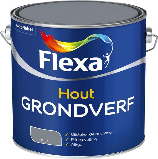 FLEXA grondverf hout grijs 2.5 liter