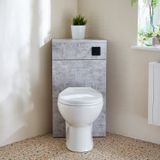 Hudson Reed WC-Ombouw Hoekmontage Modern Betongrijs met Reservoir, Select Staand Toilet en Zwarte Spoelknop | Cluo