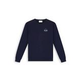 Pure Path katoenen regular fit trui met backprint - donkerblauw