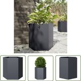 vidaXL Plantenbak zeshoek 46x40x45 cm staal antracietkleurig