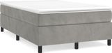 vidaXL Boxspring bed 120x200 cm fluweel lichtgrijs