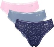 Sloggi Go Crush Dames High Leg 3-Pack Paars/Roze/Blauw Katoen/Elastaan Maat S