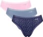 Sloggi Go Crush Dames High Leg 3-Pack Paars/Roze/Blauw Katoen/Elastaan Maat S