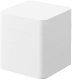 Yamazaki 1753 TOWER 4~Tiered Accessory Box Square, white, ABS Resin/Felt/Silicone, 9 x 9 x 10 cm