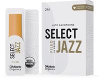 D'Addario Woodwinds Organic Select Jazz Filed 2H, Hard, 10-Pack Alto Saxophone Reeds