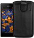 mumbi Echt leren hoesje compatibel met Sony Xperia M2 hoes leren tas case wallet, zwart