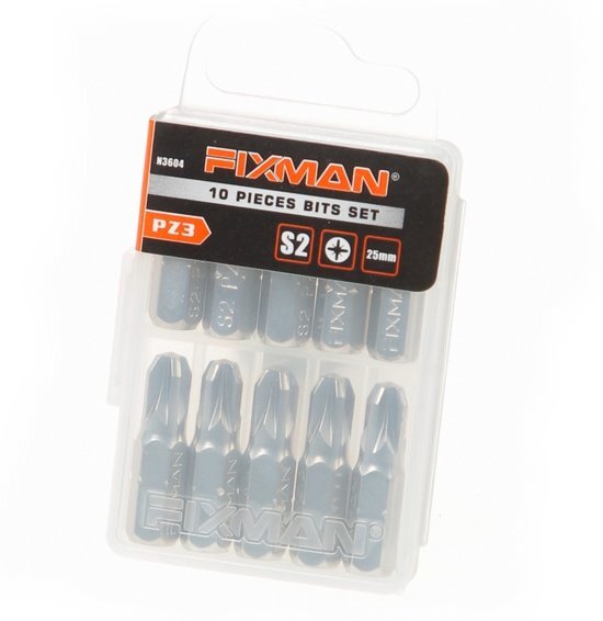 Fixman Bitset 1/4 PZ 3 x 25mm blister van 10 bits