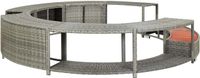 vidaXL - Hottub-ombouw - poly - rattan - grijs