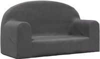 vidaXL Banc enfant 2 places peluche douce anthracite