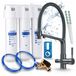 Ari robinet de cuisine 3 voies, flexible, noir mat, robinet d'évier extractible, incluant le système de filtration d'eau Aquaphor Kristall H
