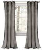 Lush Decor Prima Fluwelen Gordijnen Kleurblok Kamer Verduistering Raampaneel Set voor Living, Dining, Slaapkamer (Paar), 84\" L, Grijs