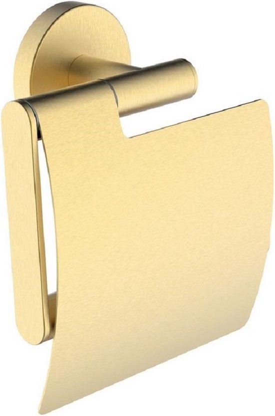 Wiesbaden Alonzo Toiletrolhouder Met Klep Geborsteld Messing