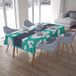 Bonamaison Tafelkleed, Anti-Mold, Sneldrogend, Waterdicht, 100% Polyester Tafellaken, Turkoois, wit, 140 x 200 Cm