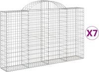 vidaXL Schanskorven - 7 stuks - gewelfd - 200x30x120/140 cm - ijzer