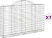 vidaXL Schanskorven - 7 stuks - gewelfd - 200x30x120/140 cm - ijzer