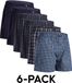 DANISH ENDURANCE Losse Boxershorts biologisch katoen Heren Ondergoed - Knoopgulp - 6-pack - Blauw/Grijs Mix - Maat XL