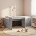Maison Exclusive Lit superposé exclusif avec bureau pour enfants, couleur gris béton, dimensions 80 x 200 cm