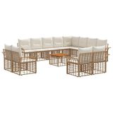 vidaXL - Buiten - bank - set - 13 - st - Natuurlijk - en - Crème - Wit - Polyester