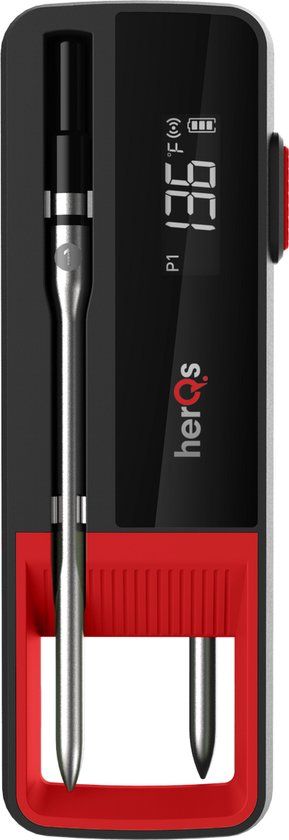 herQs - Double Max - BBQ thermometer - Stainless Steel - Bluetooth - App - Wireless