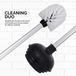 Plunger and Brush Combo Caddy Set with Aluminium Handles - White Canister Base