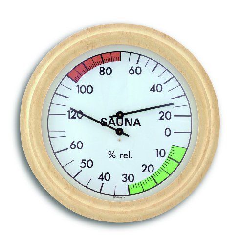 TFA analoge sauna-thermo-hygrometer, met houten frame, temperatuur, luchtvochtigheid, hittebestendig