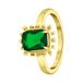 Lucardi Dames Stalen goldplated vintage ring vierkant groen
