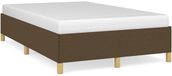 vidaXL Cadre de lit - Tissu - Marron foncé - 120x190 cm