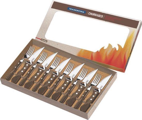 Tramontina Churrasco Jumbo 12-delige bestekset - Bruin