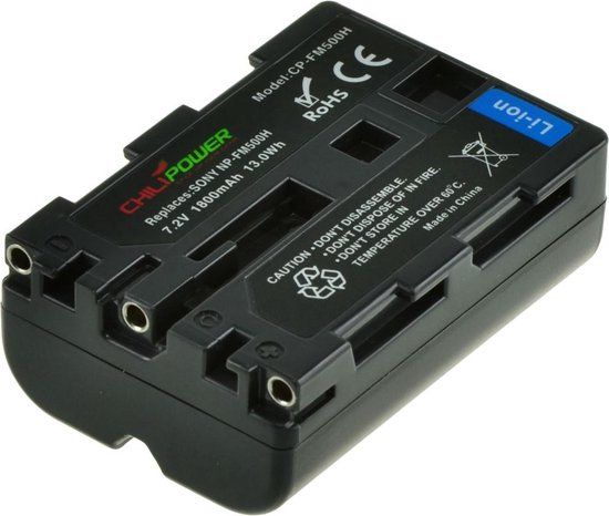 ChiliPower NP-FM500H - Accu voor Sony - 1800mAh - Li-Ion