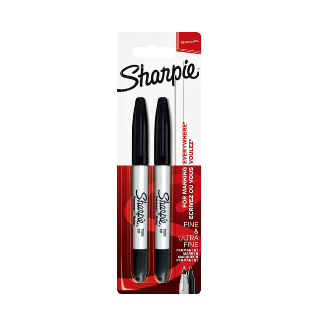 Sharpie permanent marker, fijne punt 2er-Packung zwart