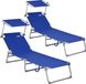 Casaria Ligstoel Hawai – 2 Stuks / 4 Standen UV-Bestendig – Blauw