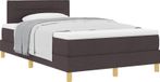 vidaXL Boxspringbed met kussens, donkerbruin, 120 x 190 cm, gestoffeerd
